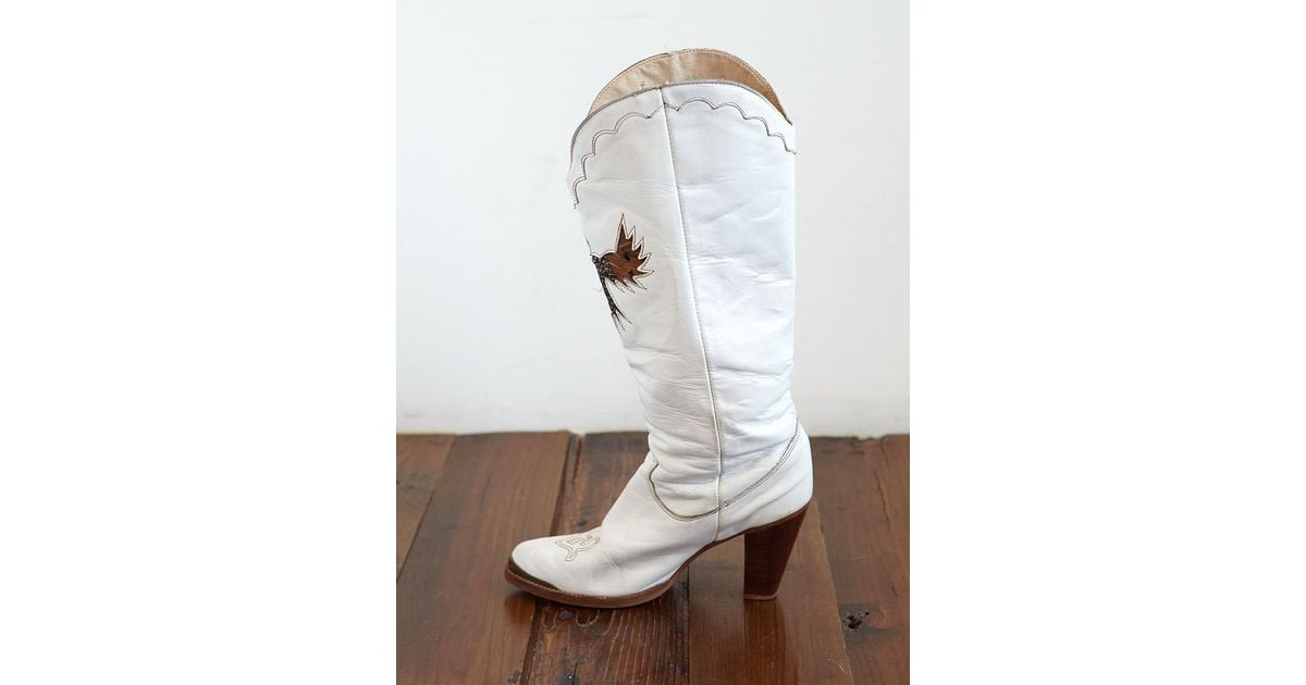 vintage white cowboy boots