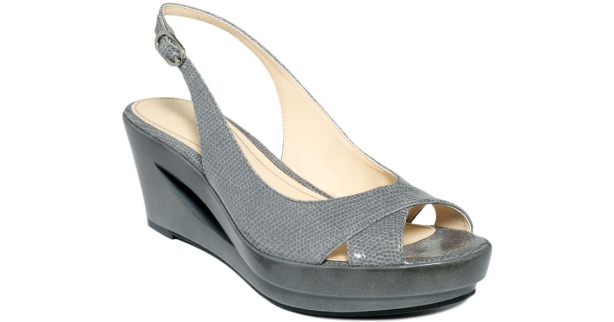 grey wedge sandals