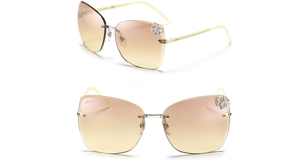 Gucci Oversized Rimless Butterfly 