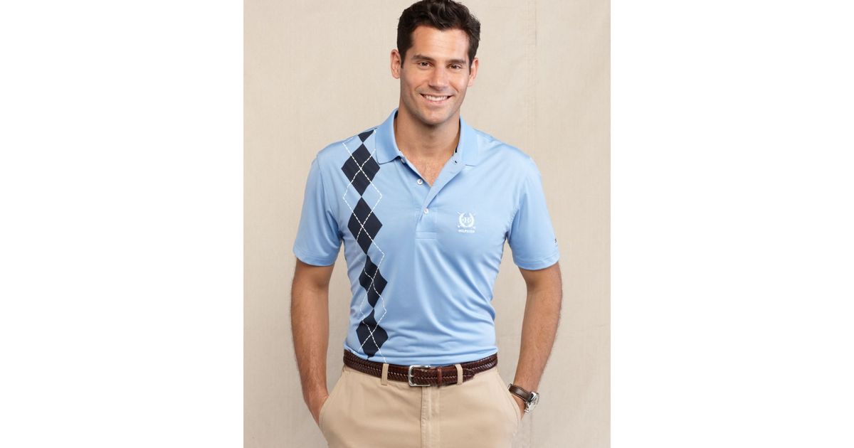 Tommy Hilfiger Moorland Golf Argyle Polo Shirt in Blue for Men | Lyst