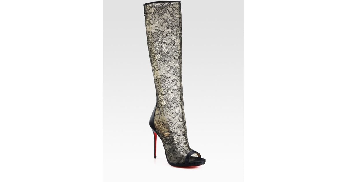 black satin knee high boots