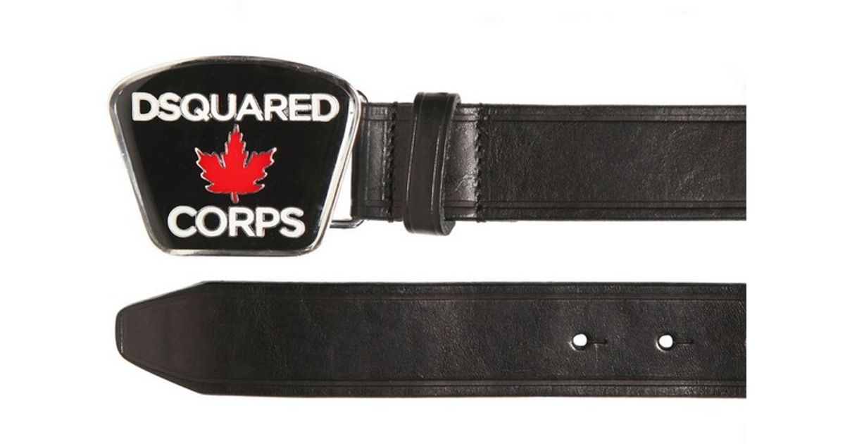 DSquared² 4cm Dsquared Corps Enameled Buckle Belt in Black for Men - Lyst