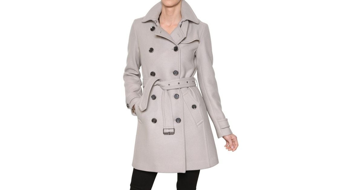 Balmoral Double Wool Twill Coat in Gray 