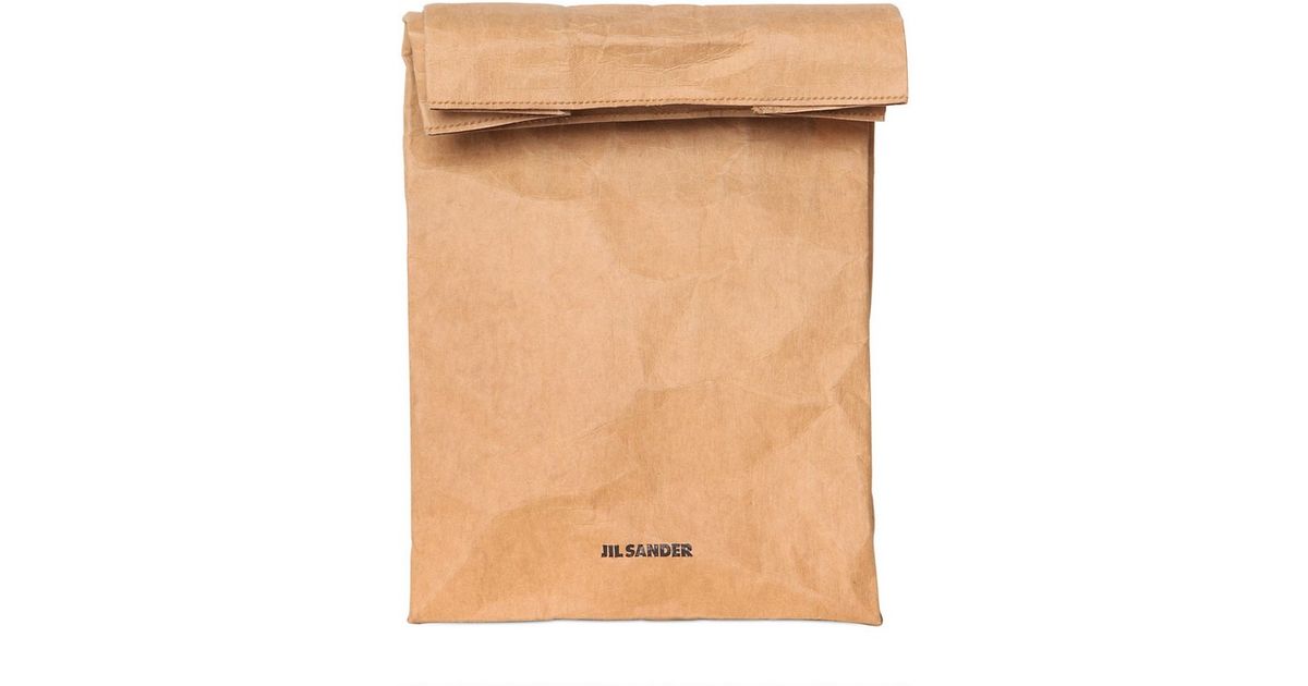 Jil Sander Paper Clutch Bag in Camel (Natural) for Men - Lyst