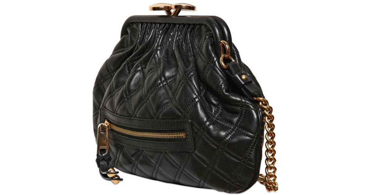 Lyst Marc Jacobs Little Stam Quilted Leather Shoulder Bag In Black