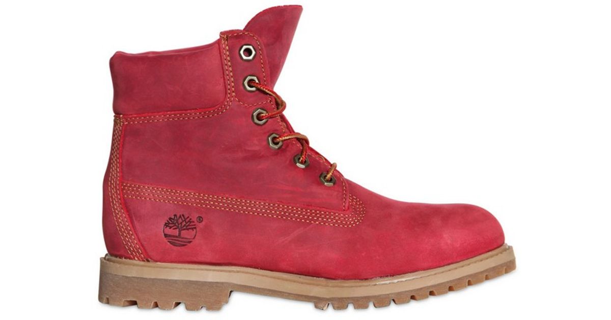 red canvas timberland boots