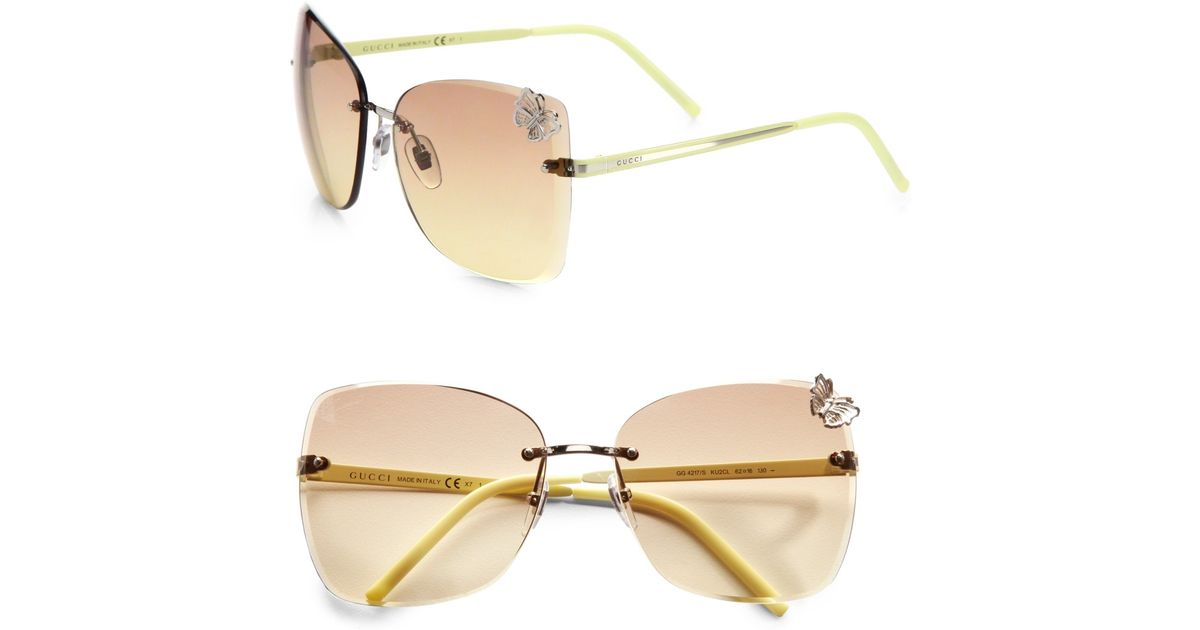 gucci rimless aviator sunglasses