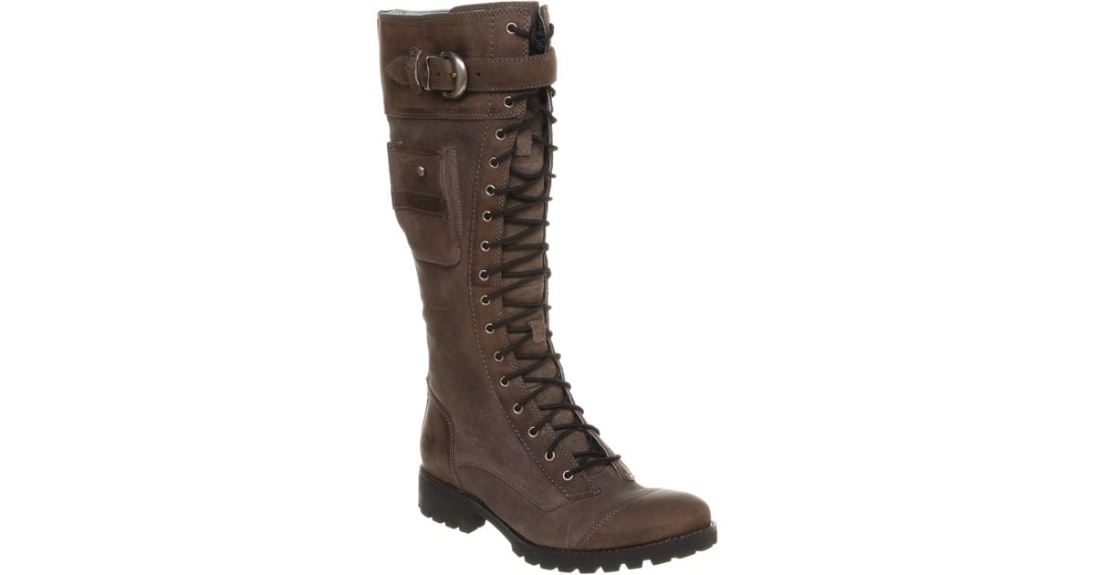 Timberland Atrus Tall Zip Boot Grey Leather in Brown - Lyst
