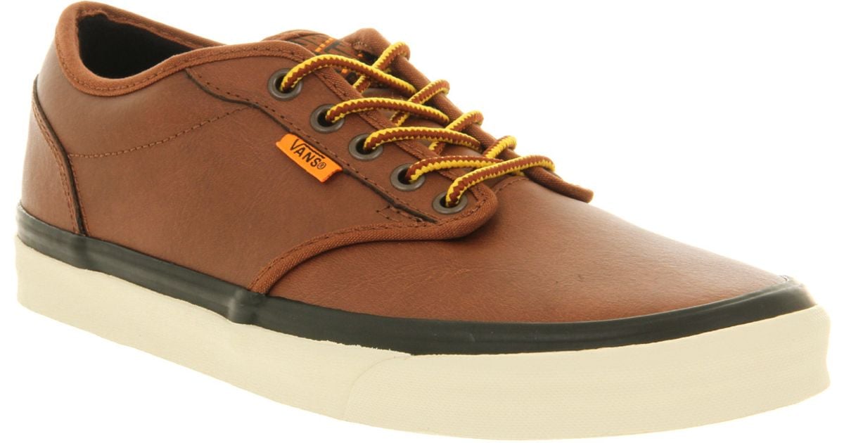Vans Atwood Leather Sneakers in Brown 
