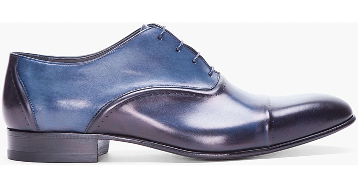 Lanvin Navy Toesade Dress Shoes in Blue 