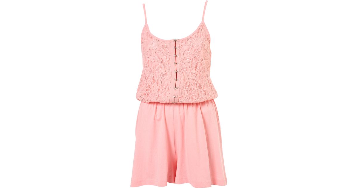 pink lace playsuit