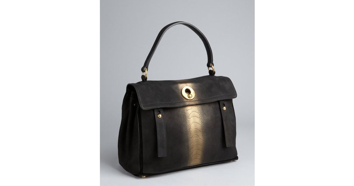 cabas chyc large leather tote - Saint laurent Brushed Leather Ostrich Leg Travel Muse 2 Top Handle ...
