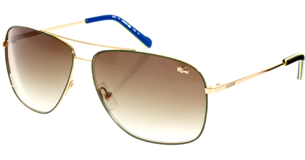 Lacoste Aviator Sunglasses In Gold Metallic For Men Lyst 4827