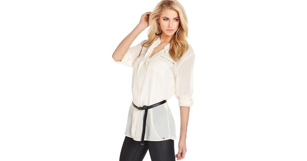 belted tunic tops