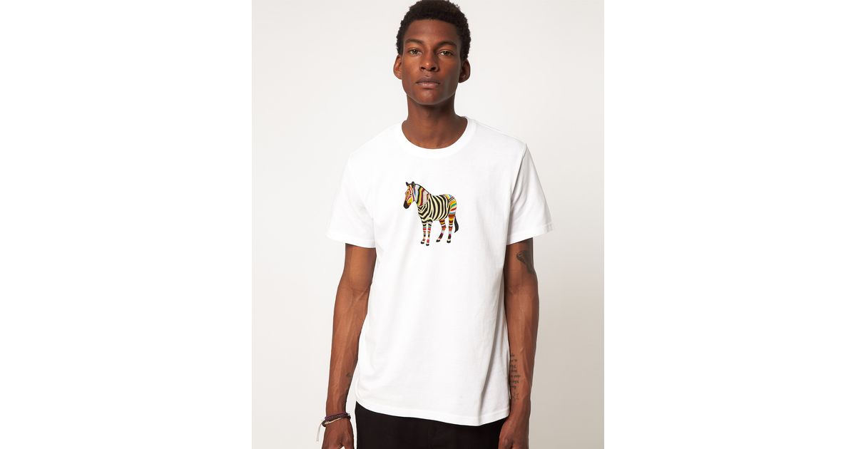 paul smith white zebra t shirt
