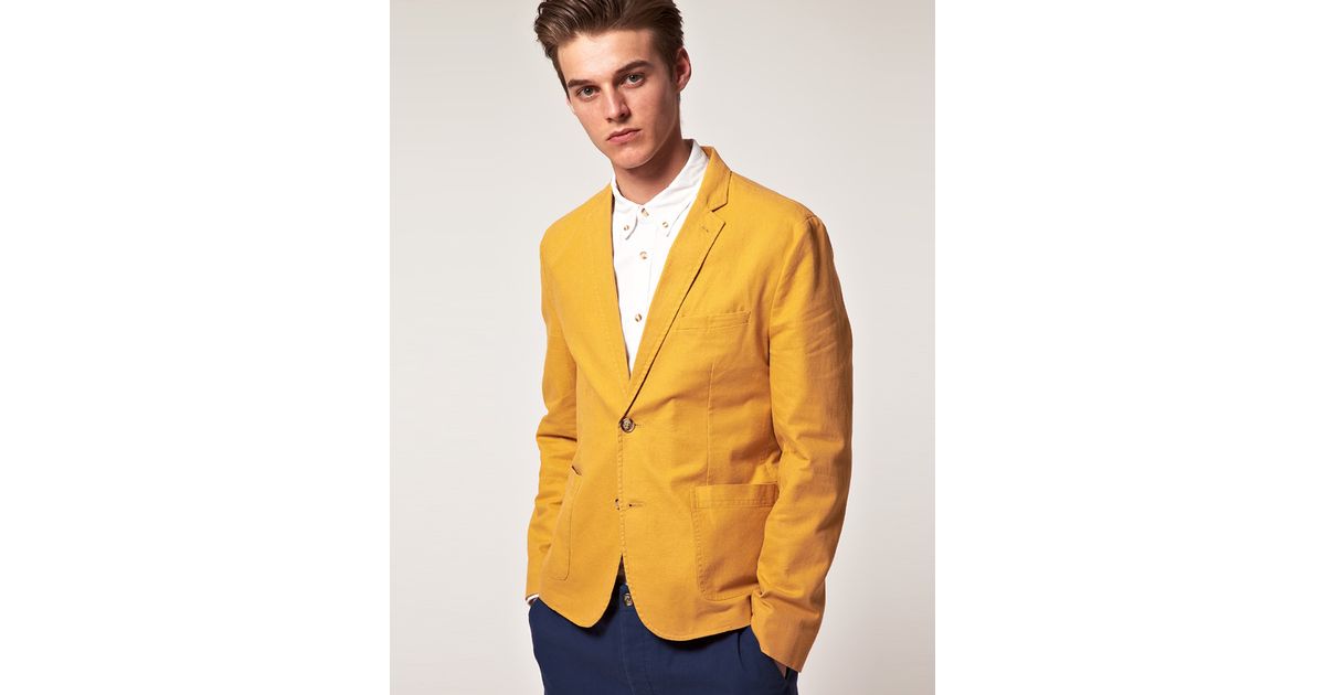 ASOS Asos Slim Fit Blazer in Mustard in Yellow for Men | Lyst