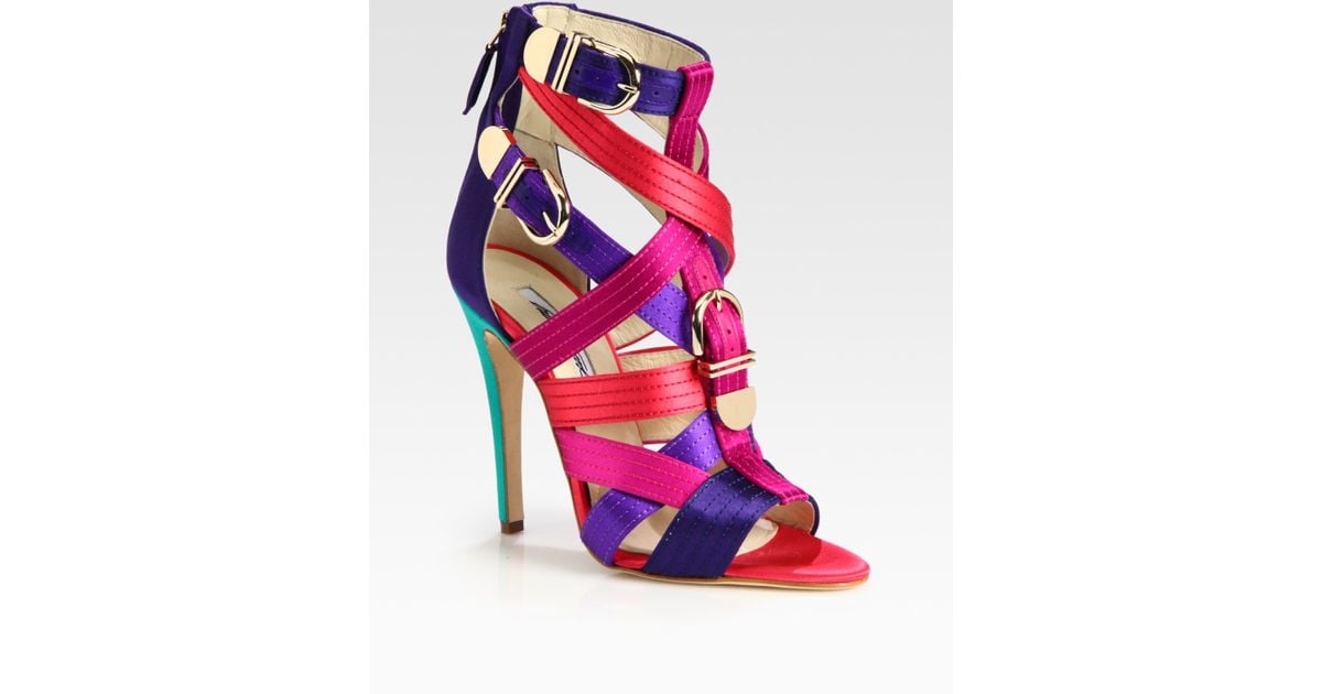 Purple multicolor heels clearance