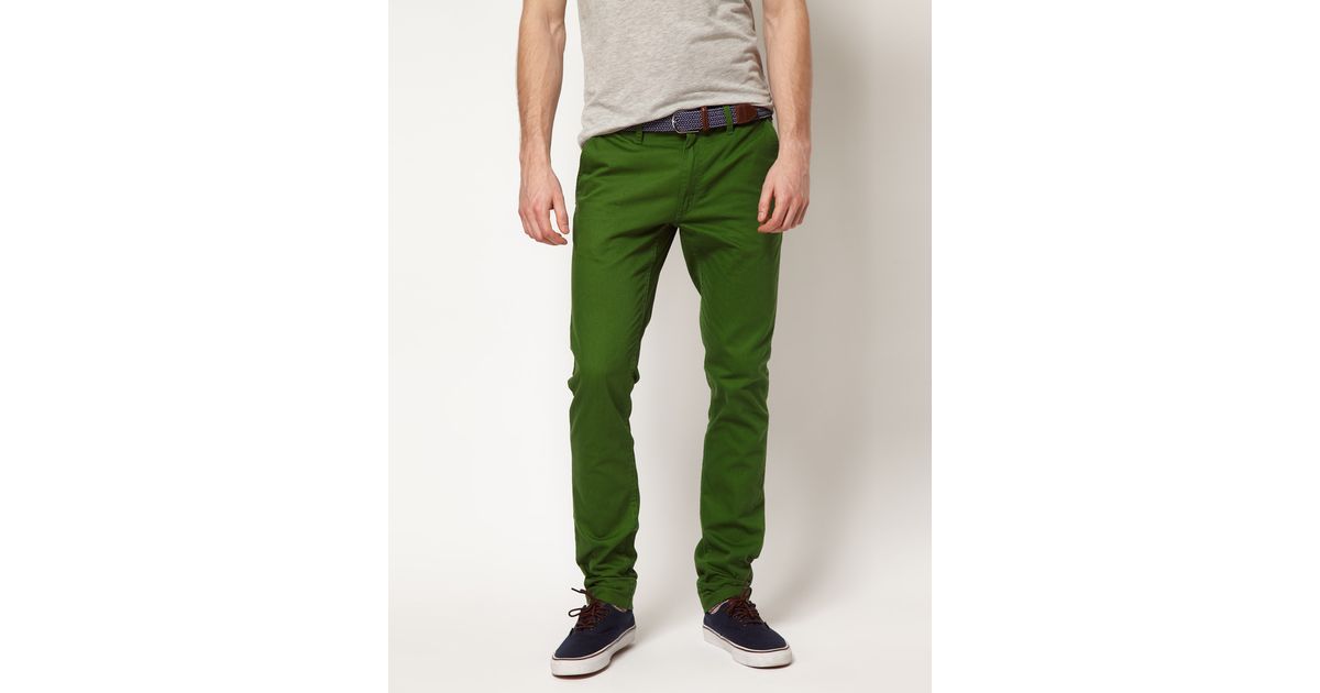 Cheap Monday Chinos in Green for Men - Lyst