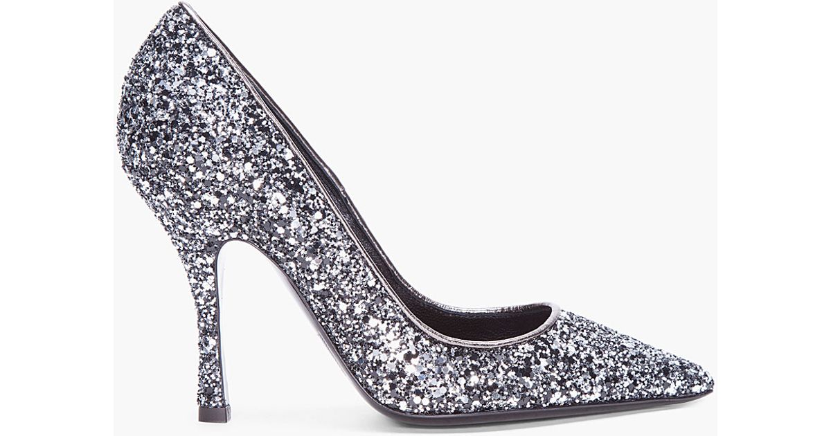 DSquared² Silver Tiffany Glitter Heels in Metallic - Lyst