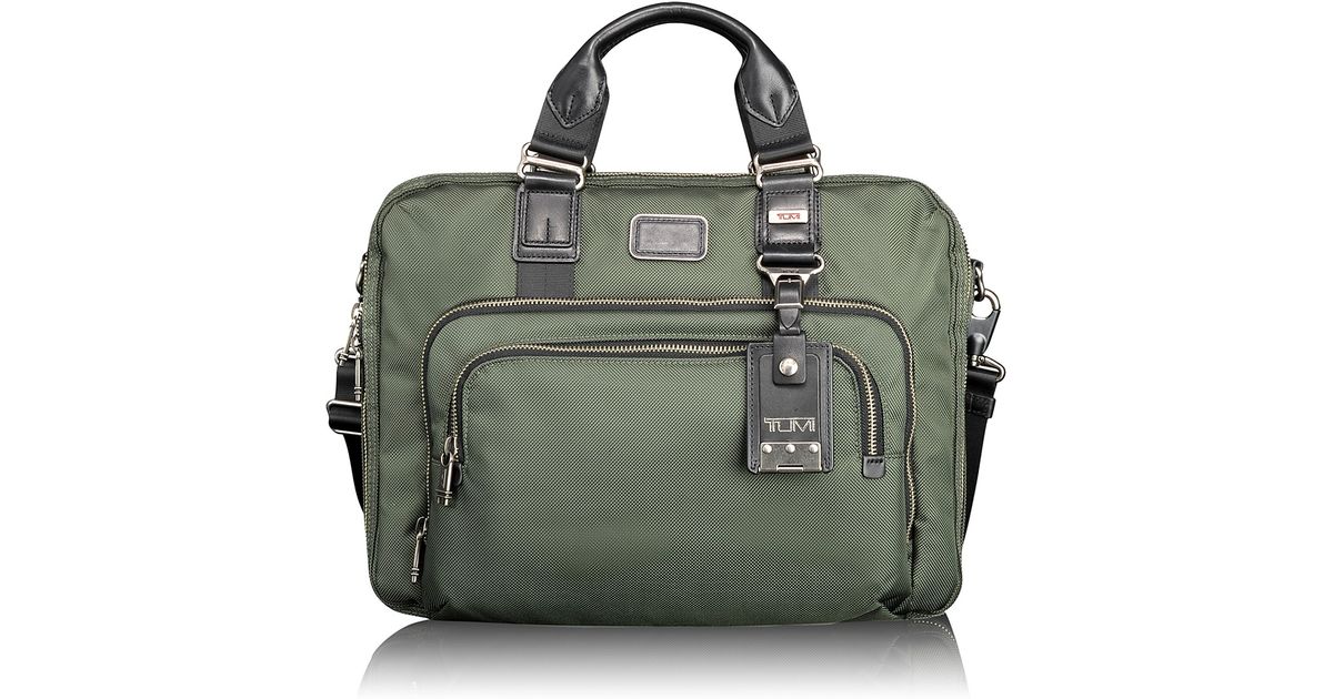 tumi green luggage