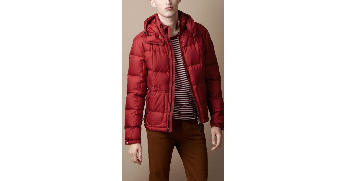 Burberry Brit Classic Puffer Jacket in Red for Men | Lyst