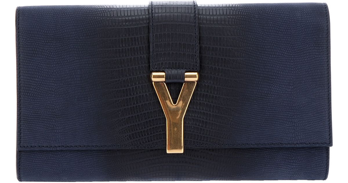 Saint laurent Cabas Chyc Clutch in Blue | Lyst