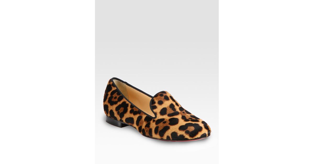 louboutin leopard loafers