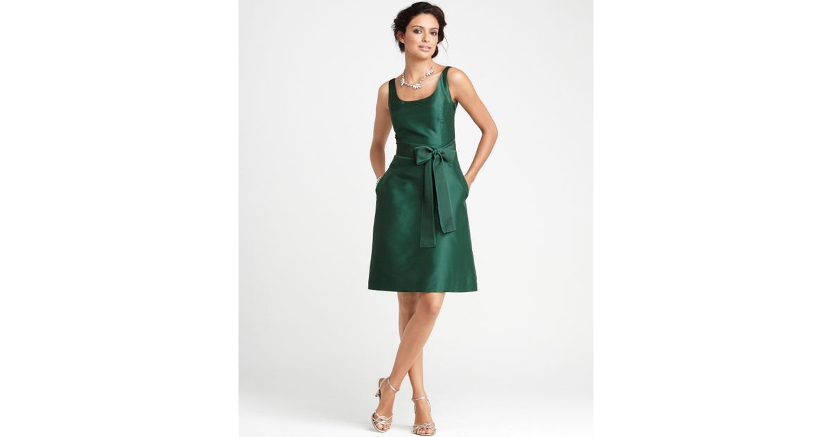 green silk bridesmaid dress