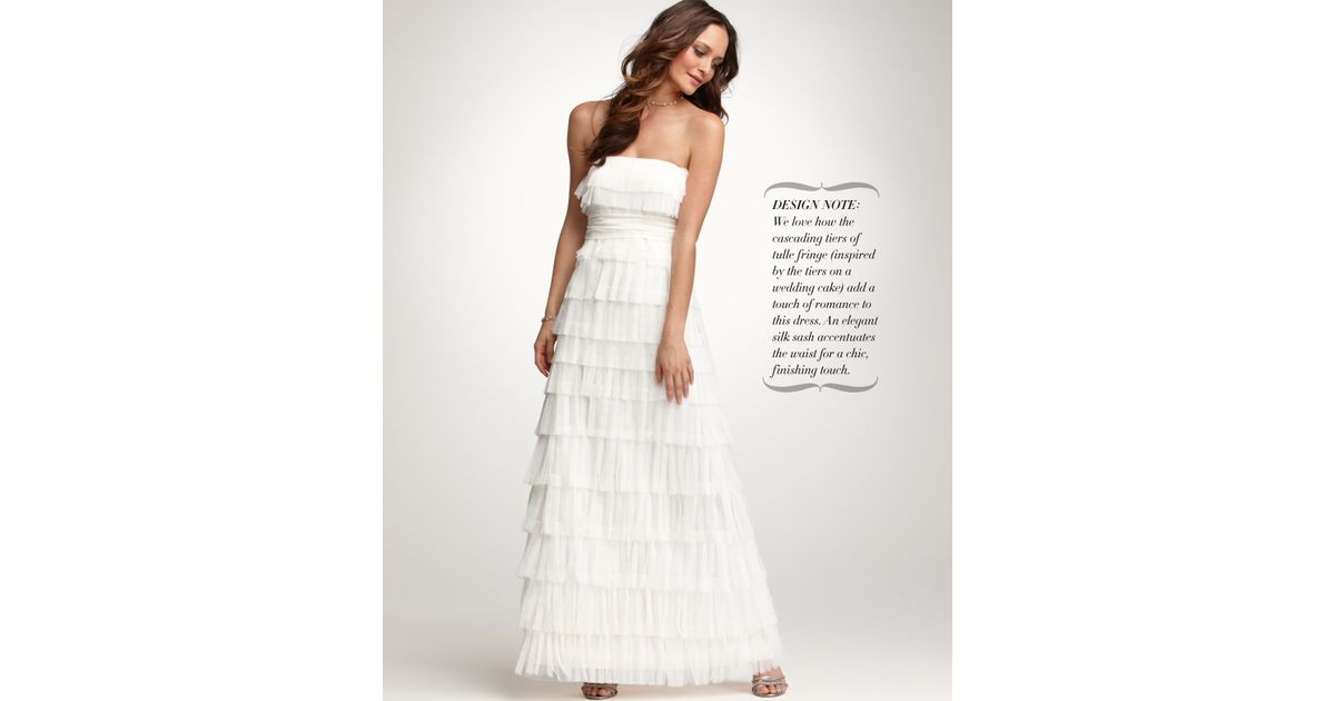 Ann Taylor Fringe Strapless Wedding Dress In Ivory White Lyst