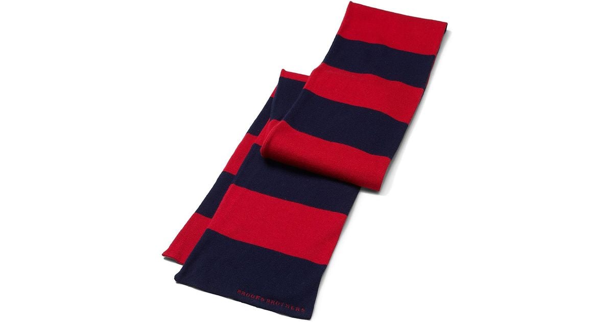 Brooks Brothers Cotton Rugby Stripe Scarf in Navy-Red (Blue) for Men - Lyst