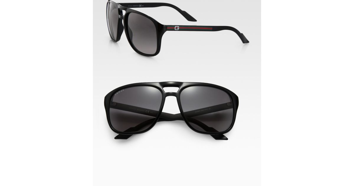 Gucci Acetate Aviator Sunglasses in Blue for Men - Lyst