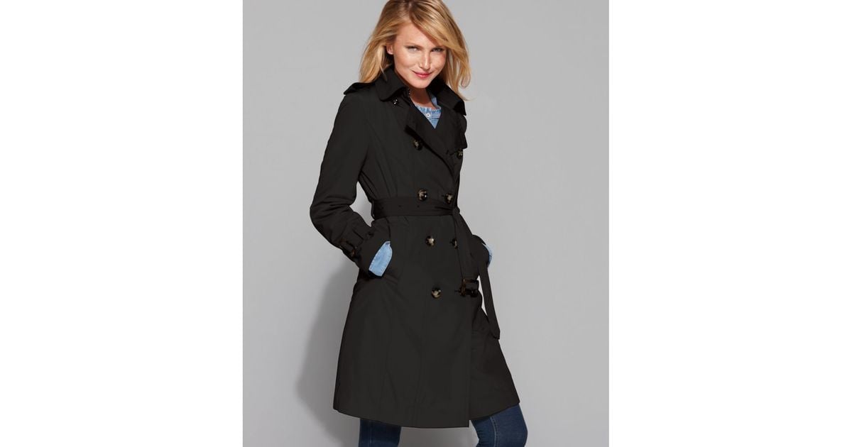 London Fog Classic Trench Coat in Black | Lyst