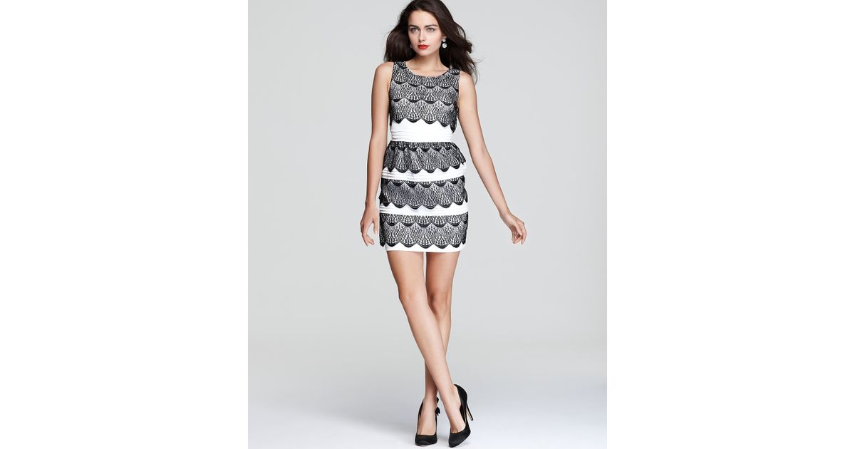 bcbg black white dress