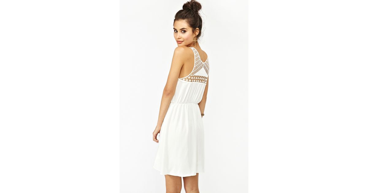 Lyst Nasty Gal Geo Crochet Dress in White