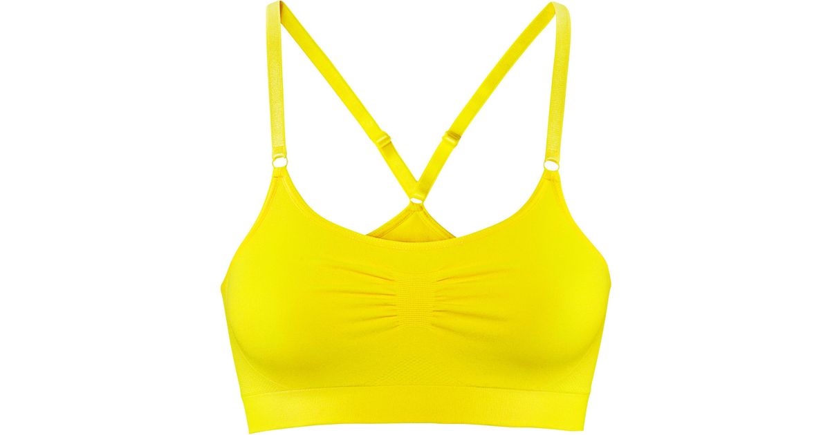 yellow sports bra