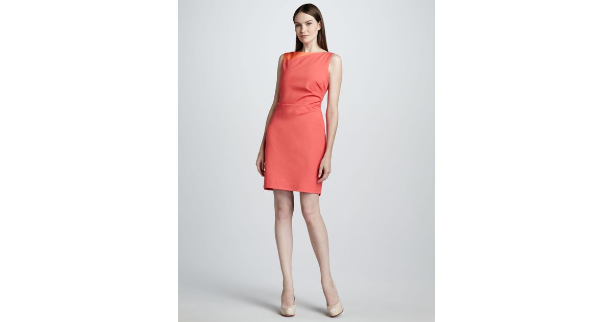coral sheath dress