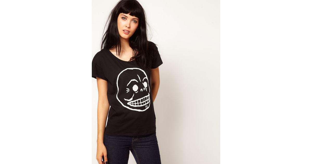 forsendelse Slime Forurenet Cheap Monday Skull T-shirt in Black | Lyst