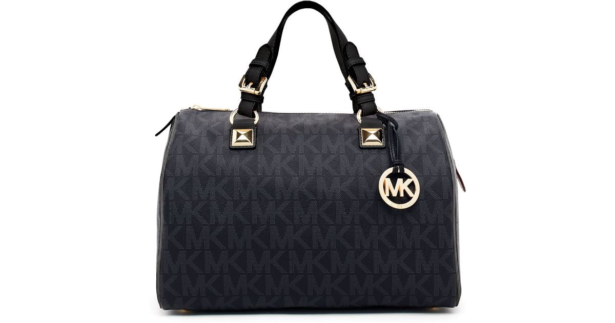 michael kors grayson grommet black satchels