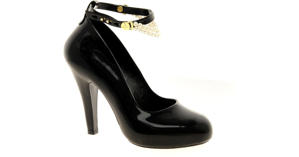 Melissa + Vivienne Westwood Anglomania Skyscraper Iii Pearl Heeled Shoes in  Black | Lyst