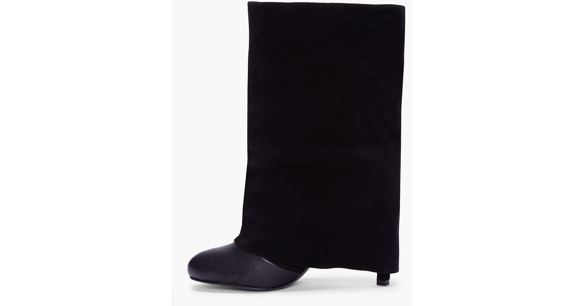 See By Chloé Fold Over Heel Boot in Black | Lyst