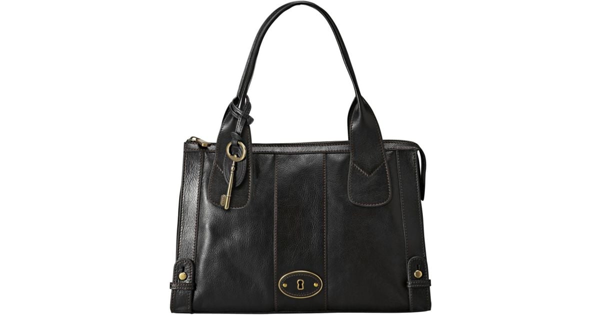 fossil black satchel