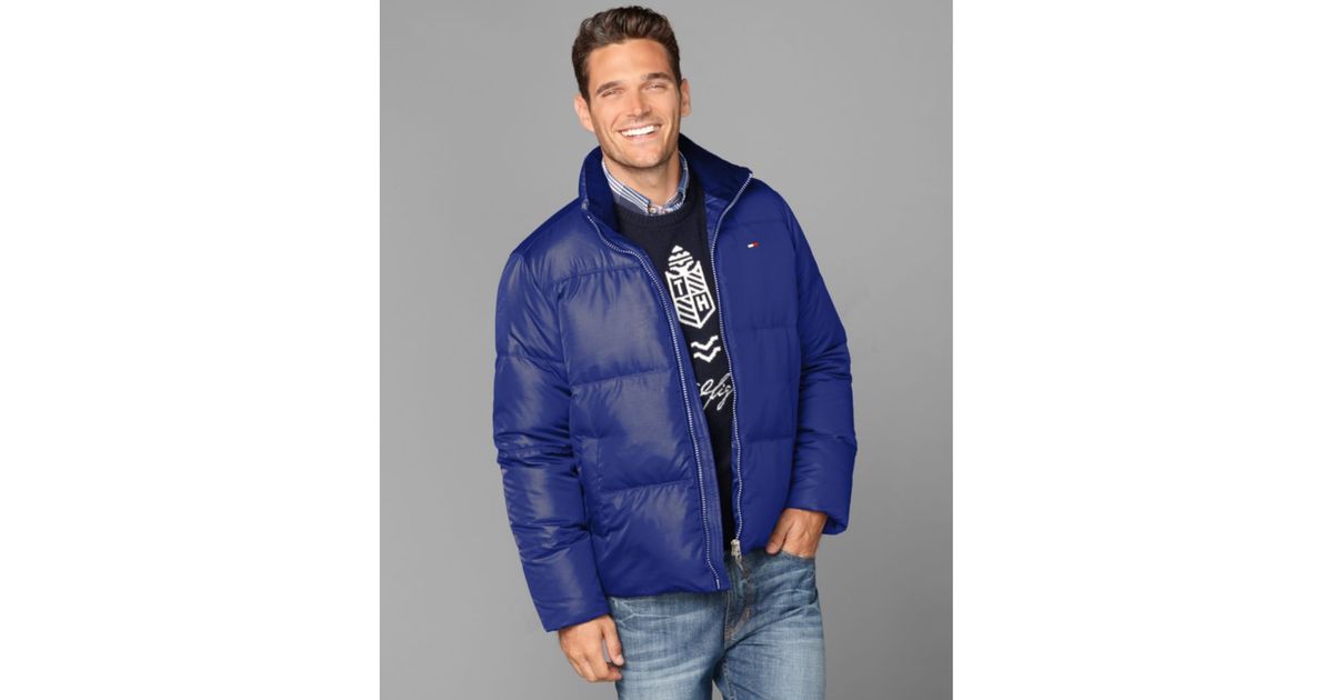 tommy hilfiger blue puffer jacket
