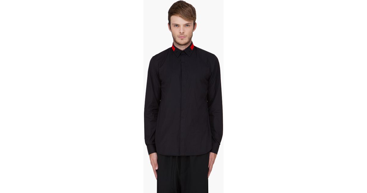 Givenchy Black Star Collar Shirt for Men - Lyst