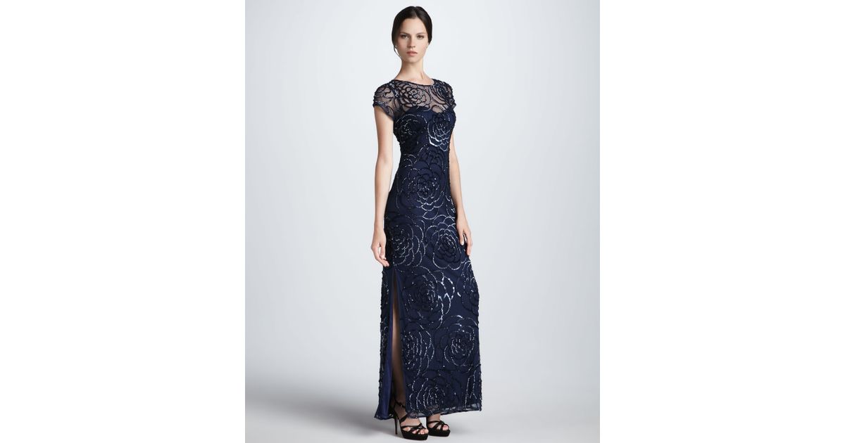 aidan mattox niteline silk gown
