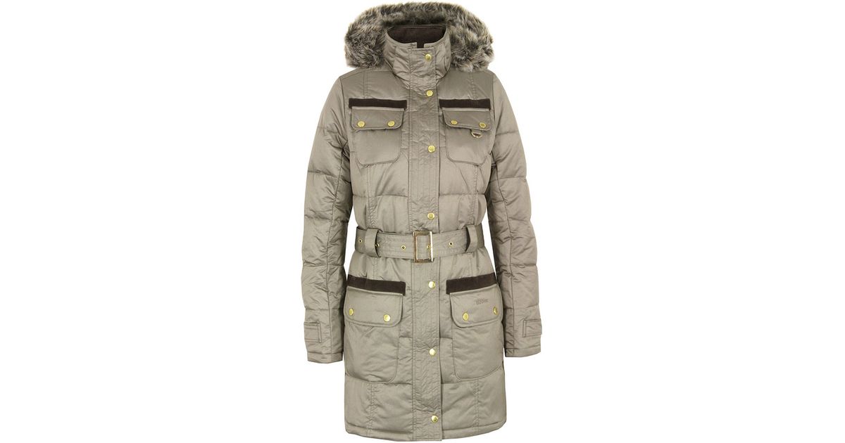Barbour Dark Stone Arctic Down Parka Jacket in Natural (Grey) - Lyst