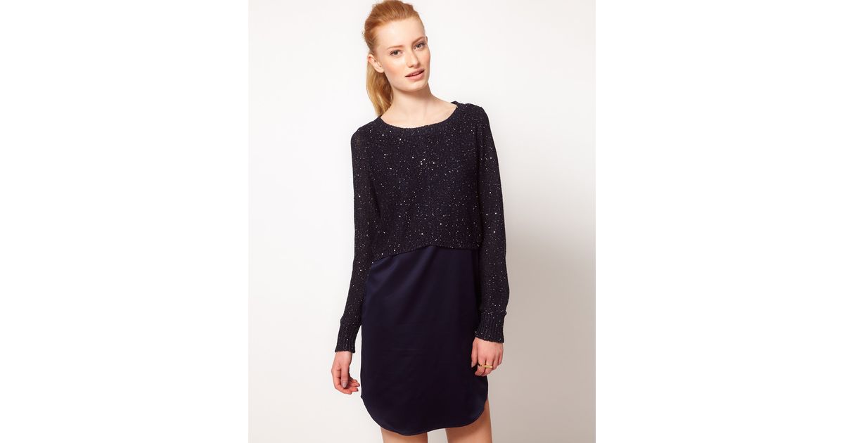 oasis blue sequin dress