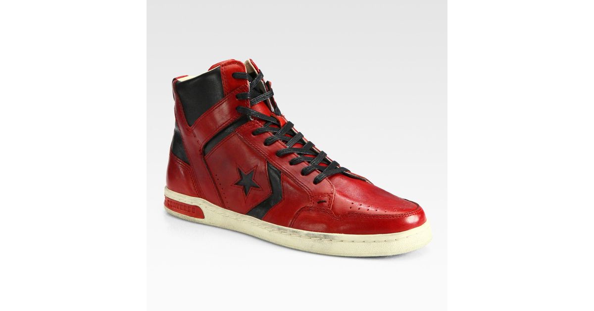 converse one star leather high top