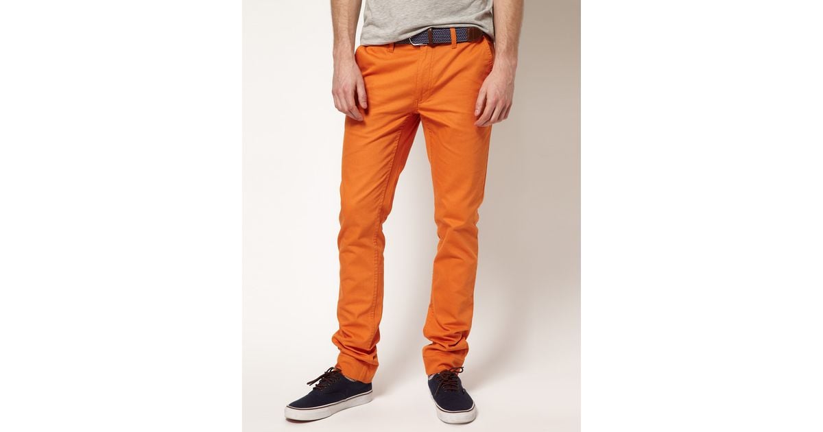 orange chinos