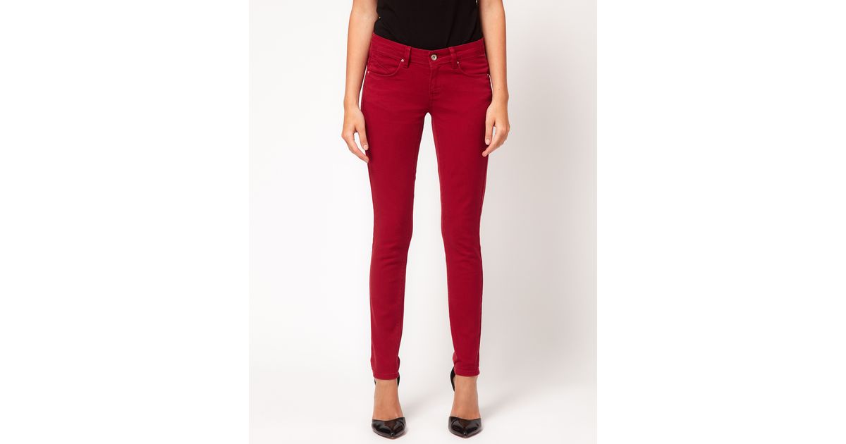 dark red skinny jeans mens