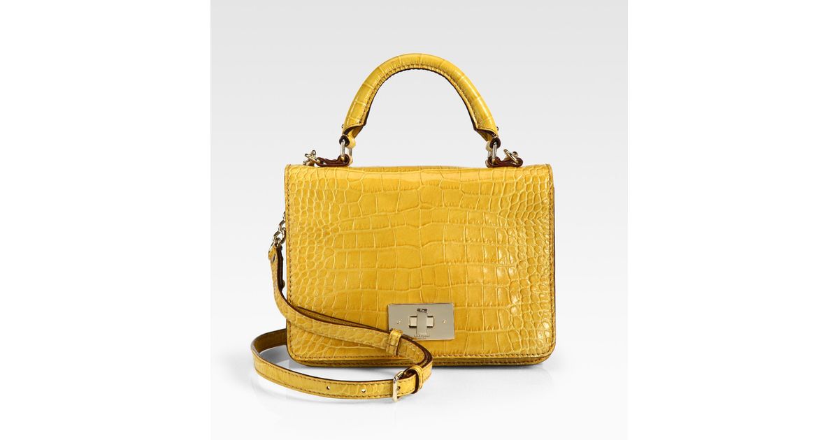 yellow croc purse